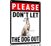 Greyhound "Non Lasciare Uscire Il Cane" Cartello In Metallo Ferro Segno Di Latta Design Poster Con Placca Per Cucina Ufficio Pubblima 20X30 Cm