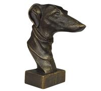 Greyhound Whippet cane busto testa statua camino ornamento libro fine ghisa