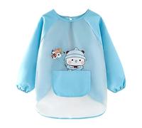 Greyoe 1 Pezzi Grembiule Pittura Bambini, Grembiule Asilo Bambino, Grembiule Cucina Bambina, Impermeabile e Resistente Allo Sporco Verniciatura, verde XL per Corporature da 130-150 cm