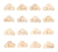 Greyoe 1 Set Biglietti per Traguardi per Bambini, Biglietti per Bambini, Traguardi, (Carta Pietra Miliare Nuvola e Stella) Decorazione Perfetta per le Foto dei Bambini e le Stanze dei Bambini