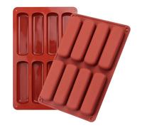 Greyoe 2 Pezzi di Stampi per Barrette di Cereali con 8 Cavità, Stampo Antiaderente in Silicone per Cioccolato, Stampo in Silicone per Muffin, Brownies, Pane di Mais, Cheesecake