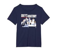 Grey's Anatomy Gruppo con Logo Maglietta, Donna Plus-Size, Navy, 1X