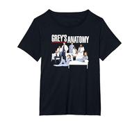 Grey's Anatomy Gruppo con Logo Maglietta, Donna Plus-Size, Nero, 1X