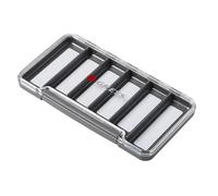 Greys Scatola sottile per attrezzatura da pesca, galleggiante, impermeabile, con coperchio trasparente, adatta per giacca o gilet, chiusura magnetica, 6 scomparti