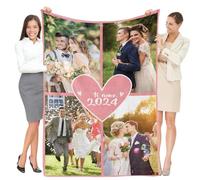 Greysky Regalo di Natale per Anniversario di Matrimonio, Coperta Personalizzata con Foto e Testo, Regalo Personalizzato Ideale per la Coppia di Moglie Marito, Miglior Regalo di Compleanno