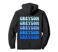 Greyson Retro Name Stack Design Felpa con Cappuccio