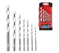 Greywolf Set di punte per calcestruzzo, punte esagonali resistenti agli urti, punte in metallo duro industriali per vetro/mattoni/plastica/cemento/piastrelle (4/5/6/6/8/10/12 mm), 7 pezzi