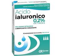SOLUZIONE OFTALMICA LUBRIFICANTE E IDRATANTE ACIDO IALURONICO 0,2% 10 MONODOSE RICHIUDIBILI DA 0,5 ML