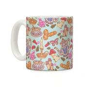 GRFFZX Cottage Core Coffee Mug, Cottagecore Peens Pattern Coffee Mug, Cottagecore Coff ee Mu g, Cottage Core Mu g, Cutest Mushroom M ug, Gifts for Mom,Grandma (15oz)
