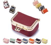 GRFFZX Mini portagioie e portamonete, in vera pelle, da donna, custodia da viaggio (#, rosso)