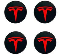 GRFIT 4 Pezzi 56 Mm Adesivo per Coprimozzo per Auto per Tesla Model 3/S/X/Y 2017-2022 Adesivo per Coprimozzo Centrale per Auto Copertura Antipolvere,D