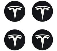 GRFIT 4 Pezzi 56 Mm Adesivo per Coprimozzo per Auto per Tesla Model 3/S/X/Y 2017-2022 Adesivo per Coprimozzo Centrale per Auto Copertura Antipolvere,A