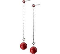 GRGFG Orecchini Donna Argento 925, Orecchini Pendenti con Ciondolo Perforato di Perle D'Imitazione Rosse, Orecchini in Argento S925 Orecchini Pendenti Eleganti Gioielli in Argento Personalitࠠ Regali
