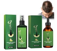 Grgowe 2Pc Spray Nutriente Allo Zenzero+Olio per capelli allo zenzero,Siero Per La Crescita Dei Capelli Allo Zenzero,Olio di zenzero germinale,Per Uomini e Donne,Crescita Naturale Veloce Dei Capelli