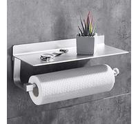 Gricol Porta Rotolo da Cucina Senza Foratura Porta Carta da Cucina Metallo Accessori per Cucina Portarotolo da Cucina per Cucina e Bagno Argento