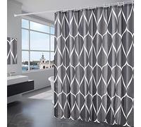 GRICOL Tenda Doccia Tenda da Bagno in Poliestere Doccia con 12 Ganci Lavabile in Lavatrice per Doccia e Bagno 200x240CM Nero