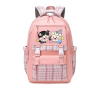 Grid Cartoon Pattern Addams Zaino Film Unisex, Animazione Dramma Commedia Stampa Borse Viaggio all'aperto Computer Cartoon Borsa Scuola Stoccaggio (C,One Size)