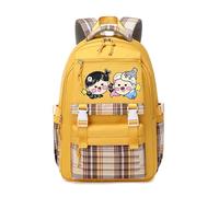 Grid Cartoon Pattern Addams Zaino Film Unisex, Animazione Dramma Commedia Stampa Borse Viaggio all'aperto Computer Cartoon Borsa Scuola Stoccaggio (E,One Size)