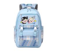 Grid Cartoon Pattern Addams Zaino Film Unisex, Animazione Dramma Commedia Stampa Borse Viaggio all'aperto Computer Cartoon Borsa Scuola Stoccaggio (A,One Size)