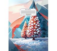 Grid Graphing 5x5, A4 Notebook with Numbered Pages & Table of Contents - Winter Fractal Flurry Motif in Red, Rich Orange, and Soft Brown Stylized ... for Students, Professionals and Creatives.