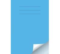 Grid Paper Notebook A4, School Maths Exercise Book: 5mm squared Paper for Mathematics, Graph, Writing Pad A4, 100 Pages Quad Ruled, Blue Cover