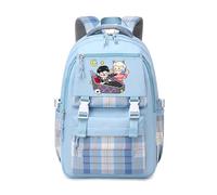 Grid Pattern Cartoon Addams Zaino Film Unisex, Animazione Dramma Commedia Stampa Borse Viaggio All'aperto Computer Cartoon Borsa Scuola Stoccaggio (E,L)