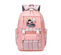Grid Pattern Cartoon Addams Zaino Film Unisex, Animazione Dramma Commedia Stampa Borse Viaggio All'aperto Computer Cartoon Borsa Scuola Stoccaggio (C,L)