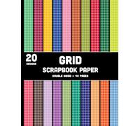 Grid Scrapbook Paper: 20 Double Sided Square White Lines Multi Color Paper Sheets - 20 Designs for Journals, Decoupage & More, Writing - 8.5" x 11"