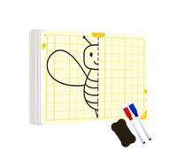 Grid Symmetrical Drawing, STEM Art Activity, Compact Portable Creative Lightweight Hand Eye Creative Spatial Aware, Kids Drawing Board for Girls Boys School Home, 5.51x3.94Inches, Blue, Yellow, Green