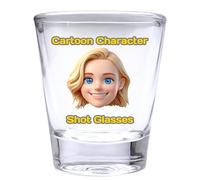 Gridachi Bicchierino da liquore personalizzato con testo fotografico del viso, da 56,7 g, per uomini e donne, bomboniere, matrimoni, anniversari, addio al nubilato, whisky, testimone o ufficiale