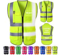 Gridachi Gilet di sicurezza personalizzato per uomo Gilet riflettenti ad alta visibilità, tasche con cerniera, abbigliamento da lavoro da costruzione personalizzato di classe 2 per uomo e donna.