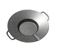 Griddle Pan - Round Frying Cookware, Aluminum Alloy Grill Pan With Handles, For Indoor Outdoor Camping BBQ Family Dining Picnic Travel Quick Meals Backyard, Accessory, 42x37x6cm/16.54x14.57x2.36 Inch
