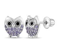 Grido Zirconia Cubica Gufo Bambino/Neonato/Bambini Orecchini Vite Retro -