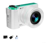 Gridva Fotocamera compatta punto e spara 4K 3 pollici IPS Display (bianco | Schermo IPS da 3 pollici, corpo in ABS compatto, design leggero, si adatta in tasca, pronto per il viaggio