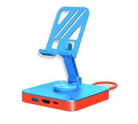 Gridva Portatile per usb-c Hub 4K Display Switch per laptop Charger | 4K60Hz per ultra HD per video, ricarica rapida da 100 W, dati USB 2.0, design pieghevole compatto, struttura in ABS blu-rosso
