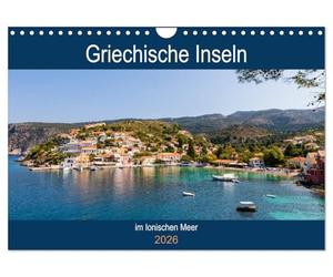 Griechische Inseln im Ionischen Meer (Wandkalender 2026 DIN A4 quer), CALVENDO Monatskalender: Von Korfu bis Kefalonia, griechische Inseln entdecken