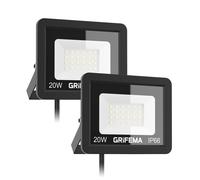 GRIFEMA 20W Faretto LED da Esterno 2 Pezzi 2200LM 6500K Luce Bianca Fredda IP66