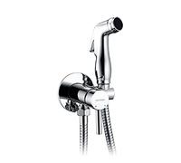 GRIFEMA COMPLENTO-G154 kit Doccetta per WC, ottima per l’igiene intima (G1/2 pollici,Acqua Calda/Fredda) / Doccetta Bidet per WC con Flessibile 1.5m e Rubinetto, Argento/Cromo