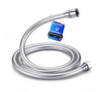 GRIFEMA COMPLENTO-G852 Flessibile Doccia in PVC (G1/2 pollici, 150 CM), Tubo Doccia da Anti Torsione, Bianca/Cromo