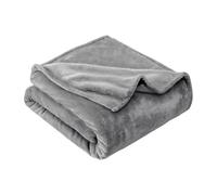 GRIFEMA Coperta Plaid Pile di Flanella 160 x 220 cm, Grigio - Coperta Calda per Letto e Divano, Ottima per Inverno