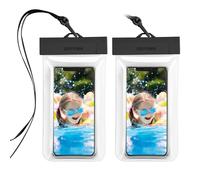 GRIFEMA GH01 [2 Pezzi] Custodia Impermeabile Smartphone Universale IPX8, Sacchetto Impermeabile Cellulare fino a 8,2" per iPhone 17 16 15 Pro Max, Samsung, Xiaomi, per Mare, Piscina, Nero