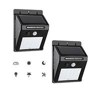 GRIFEMA DG1002-20, Luce Solare Esterno 20 LED, Lampade da Muro con Sensore di Movimento, 2 Pezzi