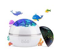 GRIFEMA DG3002-1, Luci Notte per Neonati, Proiettore Stelle Bambini, 360° Rotazione, Bianco