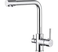GRIFEMA DOVER-G4003 Rubinetto Cucina 3 Vie per Sistemi Osmosi, Miscelatore Cucina Tre Vie con Beccuccio Girevole a 360 ° (G3/8 Pollici), Cromo