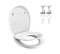 GRIFEMA G953, Sedile WC, Copriwater Universali O Forma, 2 in 1, per adulti e bambini, Tavoletta WC Chiusura Ammortizzata, Rapido Montaggio, O, Bianco, [Exclusiva Amazon]