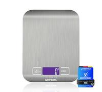 GRIFEMA - GA2002, bilancia da cucina con display LCD, acciaio inossidabile, bilancia multifunzione per alimenti 5 kg/11 libbre, blu [esclusiva Amazon]
