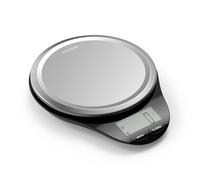 GRIFEMA GA2007 Bilancia da Cucina Digitale, 5 kg / 11 lb Precisione 1 g / 0.1 oz, Display LCD Retroilluminato, Funzione Tara, Conversione Liquidi, Piattaforma in Acciaio Inossidabile, Argento