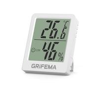 GRIFEMA GA2902 Mini Termometro Digitale Interno Igrometro, Piccolo Digitale Misuratore di Umidità, Adatto per Serre, Vivai, Cantine, Termometro per Rettile, Bianco