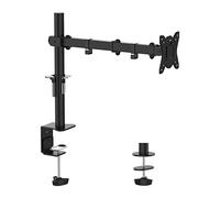 GRIFEMA GB2001-1 Braccio per Monitor Singolo, Supporto Regolabile in Altezza per Schermi LED LCD da 13" - 32", Rotazione a 360°,Dimensioni VESA 75/100, capacità di Peso Fino a 10 kg, Nero