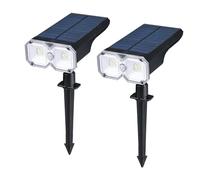 GRIFEMA GD251-2 Luci solari a LED per esterni da giardino [2 pezzi/18 LED/5 modalità], IP65 impermeabile, per illuminazione stradale, cortile, terreza, prato
